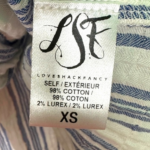 LoveShackFancy Daisy Off the Shoulder Crop Top
Blouse Size XS Pom Pom Hem - Picture 14 of 15